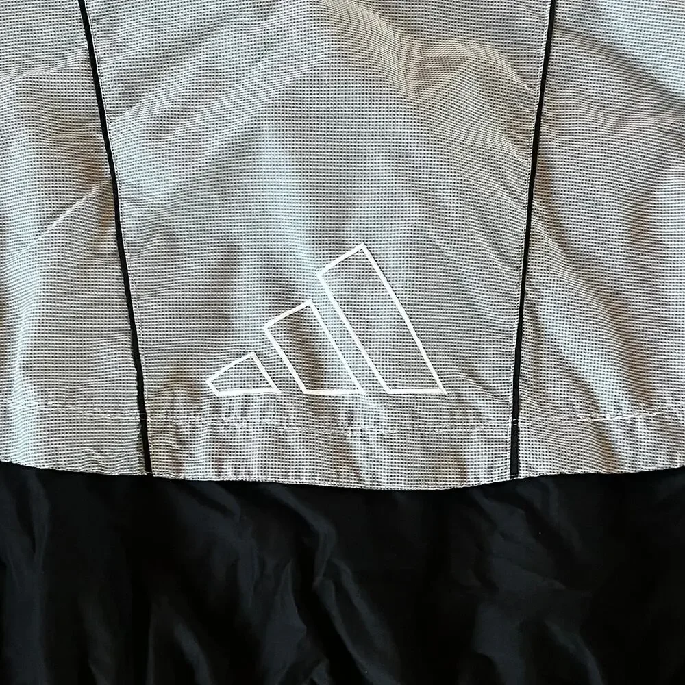 Vintage 90s Adidas Colorblock Windbreaker Jacket - Grey/Black - Large